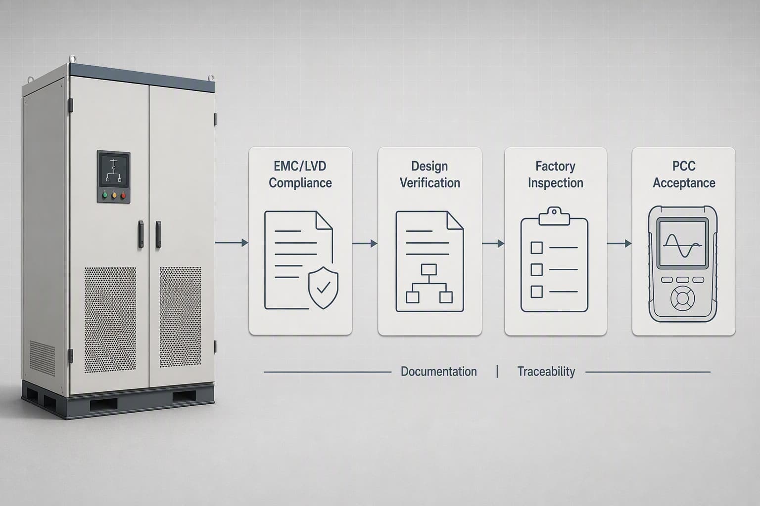 power quality documentation for active harmonic filter procurement with type test support and factory inspection traceability