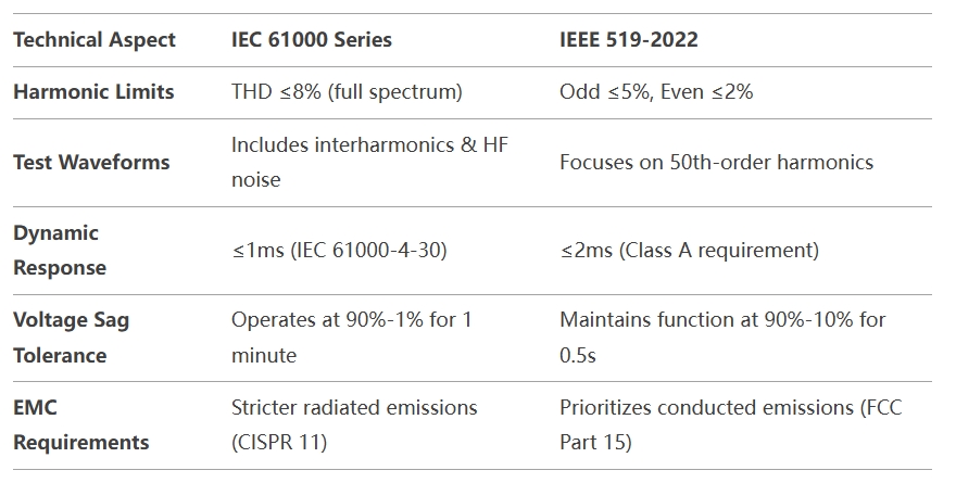 معايير IEC vs IEEE للمرشحات التوافقية النشطة